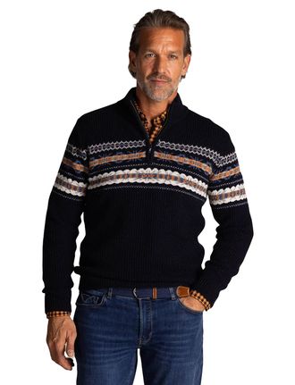 N-Z-A- NEW ZEALAND AUCKLAND Trui New Zealand navy geprint normale fit