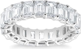 Pompeii3 6Ct Emerald Cut Diamond Eternity Ring Lab Grown 14k White or Yellow Gold