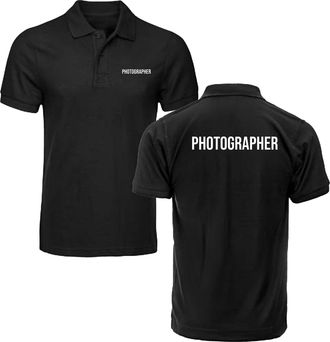 Generic Photographer Print Polo Shirt Photographs Maker Commercial Photography Fashion Work Wear Uniform Adult Unisex Polo Top (Black, L, l)