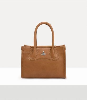 Vivienne Westwood Troy Small Tote Crossbody Supple Leather Honey-purple / Red / Bluesilver