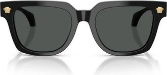 Versace 52mm Square Sunglasses in Black /Dark Grey at Nordstrom