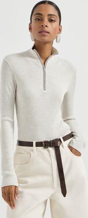 Brunello Cucinelli Virgin wool and cashmere sweater in Pearl at Nordstrom, Size Xx-Small Eu