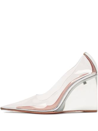 Amina Muaddi pre-owned 90mm Ane Glass pumps - White