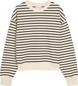 Anine Bing Dean Striped Cotton-blend Sweatshirt - White And Black - XS (UK6 / XS)