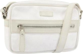 Gucci Pre-owned Cross Body Bags, female, White, Size: ONE SIZE Pre-owned Canvas Cross Body Bag