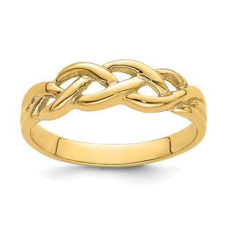 Diamond2Deal 14k Yellow Gold Polished Braided Knot Ring