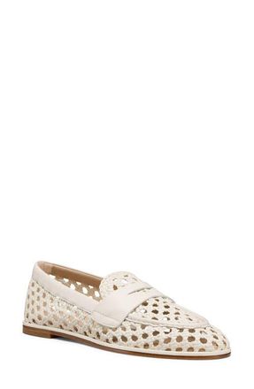 Stuart Weitzman Spencer Woven Loafer in Cream at Nordstrom, Size 7.5