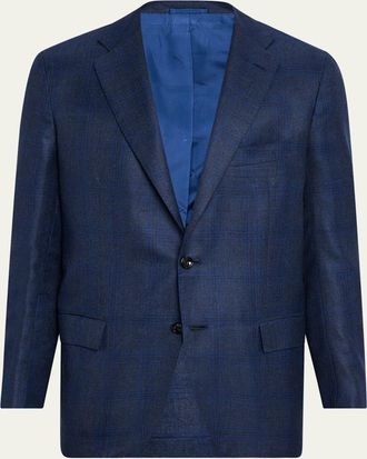 Kiton Mens Tonal Windowpane Sport Coat