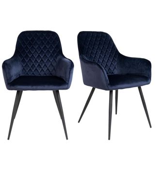 Moloo Silla de terciopelo azul (x2)