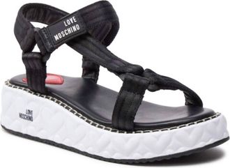 Love Moschino Womens Wedge Sandals In Black