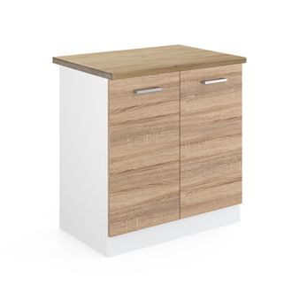 Vicco Armario Bajo Para Fregadero R-line, Sonoma, 80 Cm, Et Roble