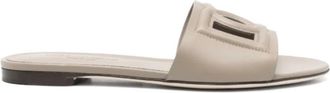 Dolce & Gabbana Leren sandalen met uitgesneden details - Dames - Sandalen - Grijs - 37 EU - Leer - Schoenen