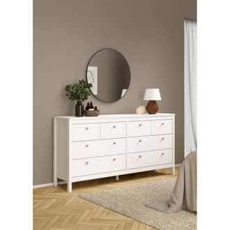 Dmora Dmora - Aparador Josette, Buf&eacute; De Sal&oacute;n, Aparador De Sal&oacute;n, Despensa De Cocina, 160x38 H80 Cm, Blanco