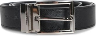 Dsquared2 Elegante Leren Riem met Gepolijste Gesp - Heren - Riemen - Zwart - ONE Size - Leer - Accessoires