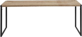 Decoclico Banqueta de pie de cama de metal negro y cuerda