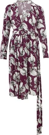 Lardini Paarse Jurk met Print - Dames - Korte kleedjes - Paars - S - Kleedjes