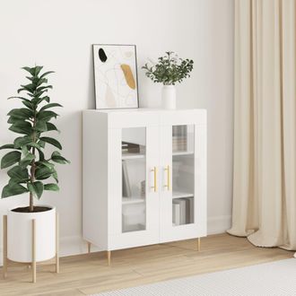 vidaXL Vidaxl - Aparador De Madera Contrachapada Blanco Brillante 69,5x34x90 Cm