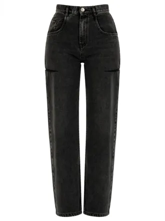 Maison Margiela Washed Black Knee Cut-Out Jeans
