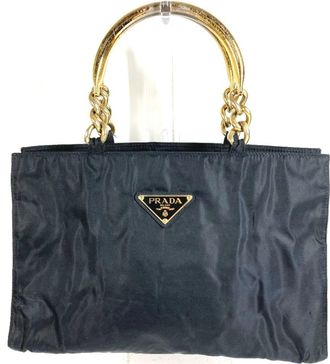Prada Black Nylon Handbag Tote Bag (Pre-Owned)