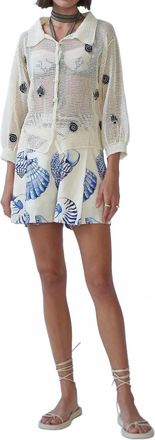 Carolina K Delmar Crochet Bomber Jacket In White