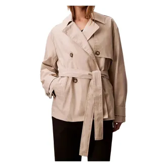 Calvin Klein Dames, Mantels, Grijs, Maat: M Katoen