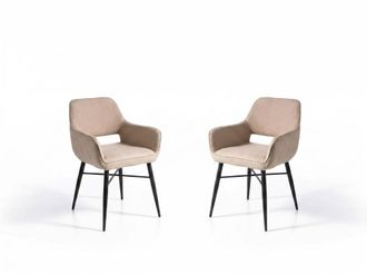 Pondecor Interiorismo Set de 2 butacas tapizadas en tejido beige