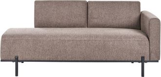 Beliani Chaise Lounge in finto lino a destra Stile minimalista Gambe in metallo marrone Savasse