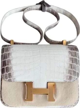 Herm&egrave;s Himalaya Crocodile Constance 24 with Rose Gold Hardware