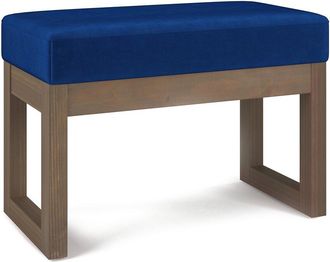 Simpli Home Milltown 27In Contemporary Rectangle Footstool Ottoman Bench