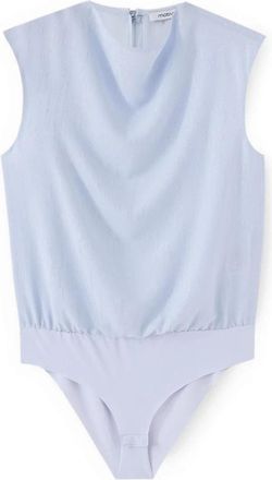 Motivi Bodysuit Blouse in Fil Coup&eacute; Georgette - Dames - Bodies - Blauw - L - Polyester - Tops