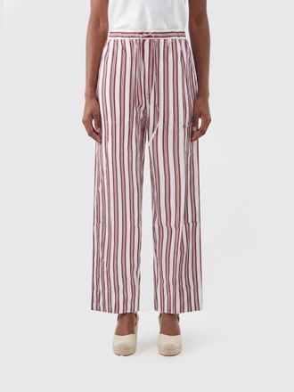 Antik Batik Striped Cotton Wide-Leg Trousers with High Waist and Drawstring