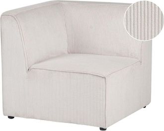 Beliani Corner Section Beige Corduroy 1-Seat Jumbo Cord Left Hand Sofa Module Modern Single-Seat LEMVIG