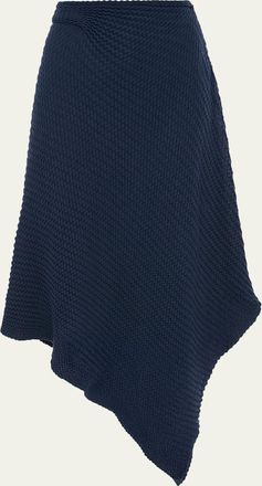 Victoria Beckham Draped Zigzag Knit Midi Skirt