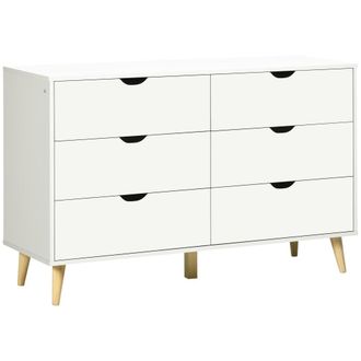 HOMCOM C&oacute;moda con cajones 120x40x76 cm blanco