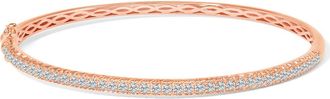 House of Brilliance 14K Gold 1.00 Cttw Half Eternity Diamond Bangle Bracelet in Rose at Nordstrom