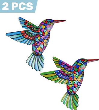 OEM 2 Piezas, Decoraci&oacute;n De Pared De Colibr&iacute; De Hierro, Elegante Decoraci&oacute;n De Pared De 12 X 13,5 Cm, Pasillo, Balc&oacute;n O Jard&iacute;n