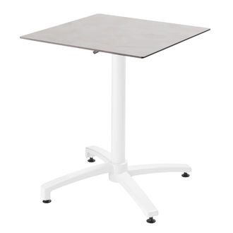 Oviala Mesa de jard&iacute;n de 60 x 60 cm laminada en hormig&oacute;n gris claro