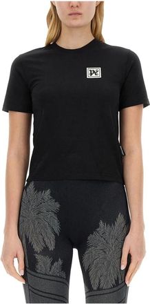 Palm Angels Ski Club Fitted Tee - Dames - T-shirts - Zwart - S - Katoen - Tops
