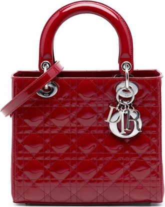 Dior 2012 Medium Patent Cannage Lady Dior satchel - Rosso