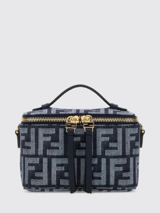 Fendi Borsa Vanity Fendi in denim con monogram FF jacquard