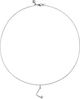 Monica Vinader Lab Grown Diamond Initial Pendant in Sterling Silver L at Nordstrom