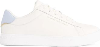 Tommy Hilfiger Witte leren low-top sneakers - Dames - Sneakers - Wit - 36 EU - Leer - Schoenen
