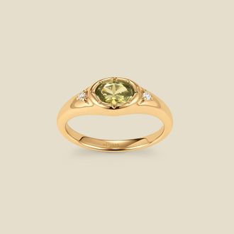 Made by Mary Oval Birthstone Signet Ring