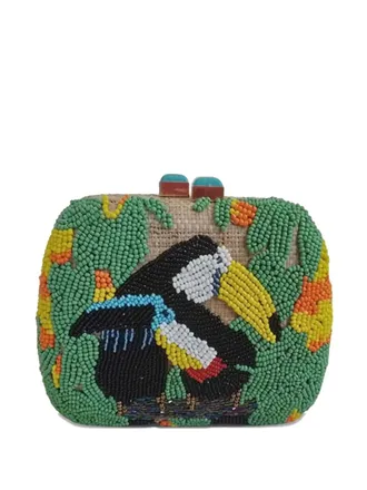 Serpui Lolita Tucans clutch - women - Straw/Polyester - One Size - Neutrals