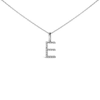 House of Brilliance Sterling Silver Diamond Accent C Initial Pendant Necklace