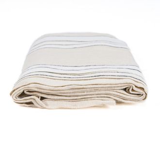 Bazar Bizar Mantel de lino en marr&oacute;n-negro-blanco 150x250x2cm