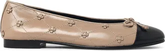 Tory Burch Bunny Beige Leather Ballet Flats