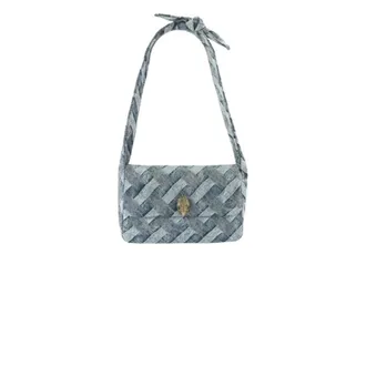 Kurt Geiger Shoulder Bags, female, Blue, Size: ONE SIZE Kensington Knot Shoulder Bag