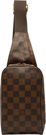 Louis Vuitton Brown Leather Pvc Shoulder Bag Sling Bag (Pre-Owned)