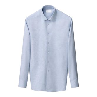 Eton Formal Shirts, male, Blue, Size: 5XL Contemporary Fit Semi Solid Signature Twill Shirt